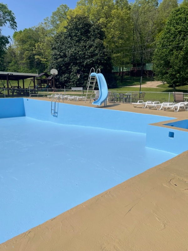 Blackburns Resort and Boat Rental's Big Swimming Pool is ready to fill. 