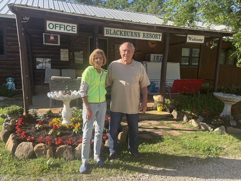 Jim and Marlene Lesniewiski From St. Louis have been coming to Blackburns Resort and Boat Rental on Norfork lake since before Scuba Steve was born and he is no young Buck. Best people ever. 