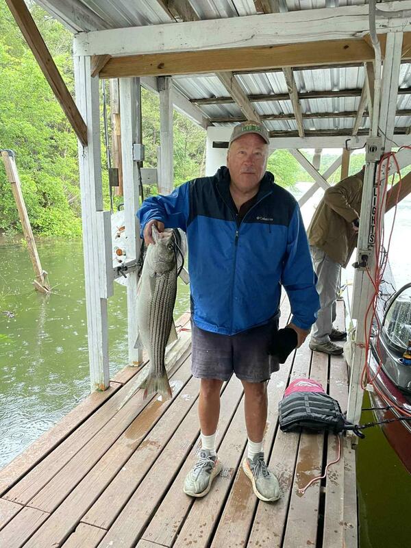 Jim Wertz with a nice one fishing here at Blackburns Resort and Boat Rental. 
