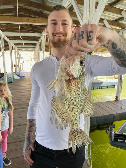 Garrison Antoine from Ames, Iowa with a nice one off Scuba Steve's brush Piles.