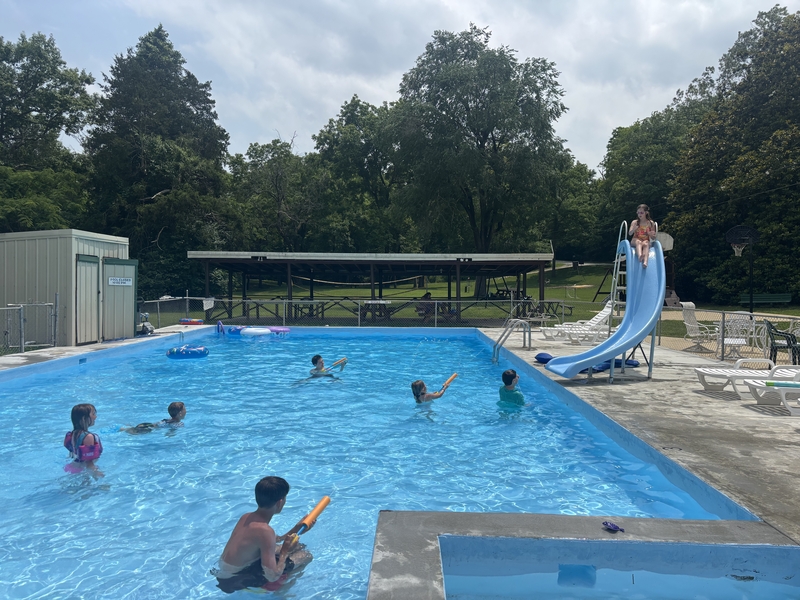Your children will love the big 30x60  pool with slide and baby pool. 