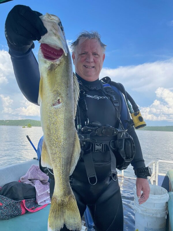 Fisherman Mike with a nice one Scuba Diving. Yes it is fun. 