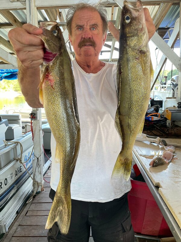 Scuba Steve with a couple of pretty good ones Diving Norfork Lake out of Blackburns Resort and Boat Rental. We have a rental pontoon just fir you. 