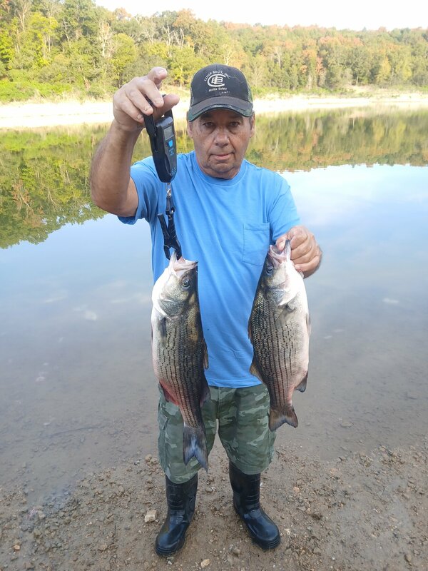 Denny Tinnin knows how to catch big fish and is always welcome here at Blackburns Resort and Boat Rental. Bring Shorty. We love her. 