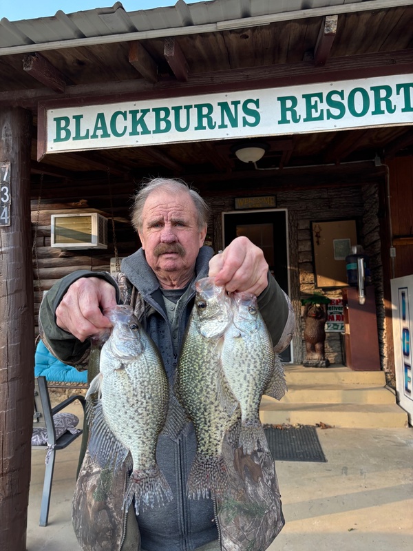 Scuba Steve with some nice Norfork lake Crappie released in Tom Kelly's trophy pond. It is ready.