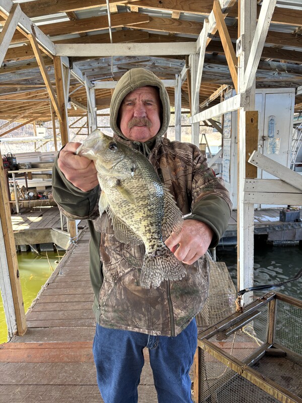 Scuba Steve with the fish of the day caught off Blackburns Brush Piles in 25-ft. of water. 