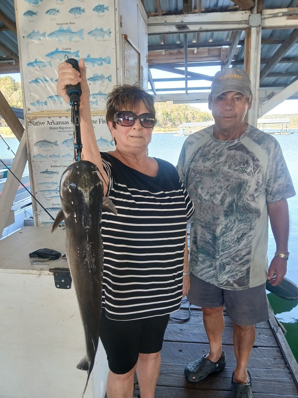 The Wilfongs and Tinnins are catching some nice ones off Blackburns Dock. They always do. We are always glad to see them. 
